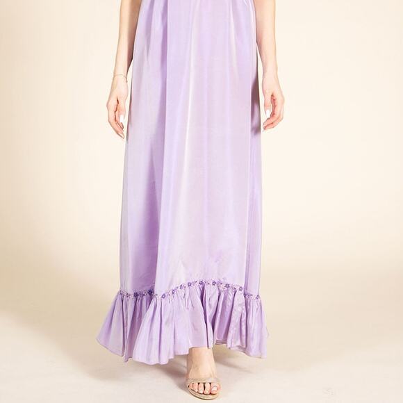 1960's Lavender Taffeta Empire Waist Gown Sz 0/2 - Picture 6 of 8